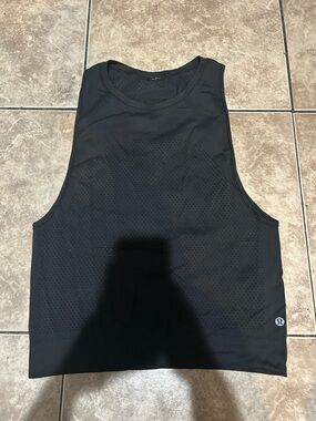 lululemon athletica Men's Black Performance Tank with Perforated Panels